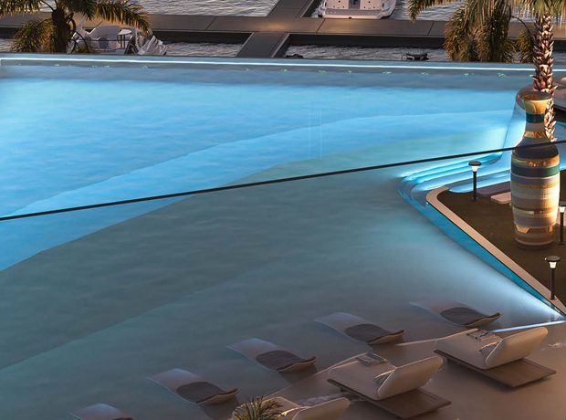 A 4,520 sq ft beach pool on the seaside deck